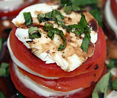 Mozzarella, Tomato & Basil Stack